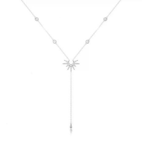 Vintage Long Water Drop Necklaces -Silver